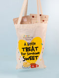 Gift bag light blue background